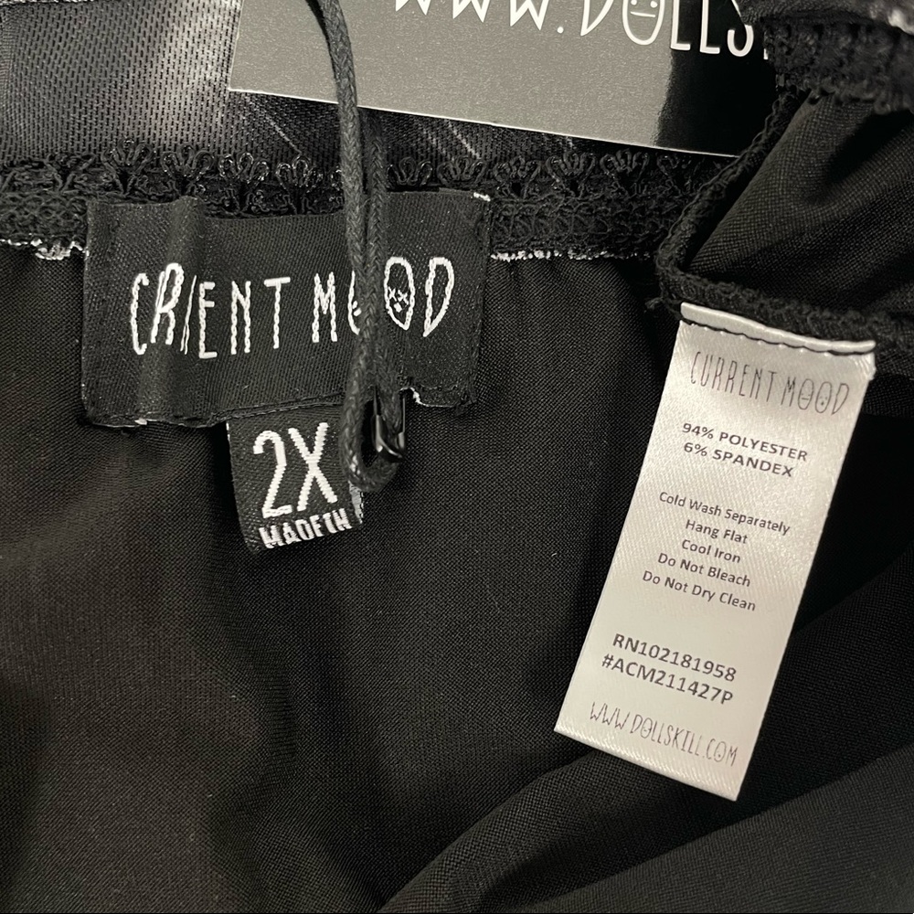 Dolls Kill Current Mood Moonlight Meow Mesh Mini Skirt Black Size 2X - Picture 5 of 6